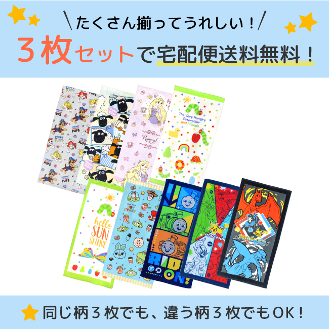 林 3枚セット コンパクトバスタオル ミニバスタオル キャラクターバス