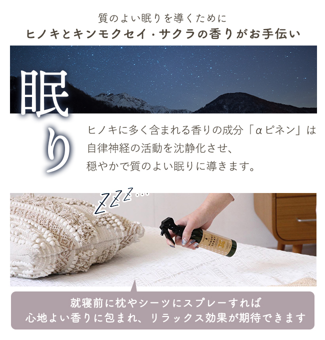 ヒノキ 天然消臭除菌スプレー
