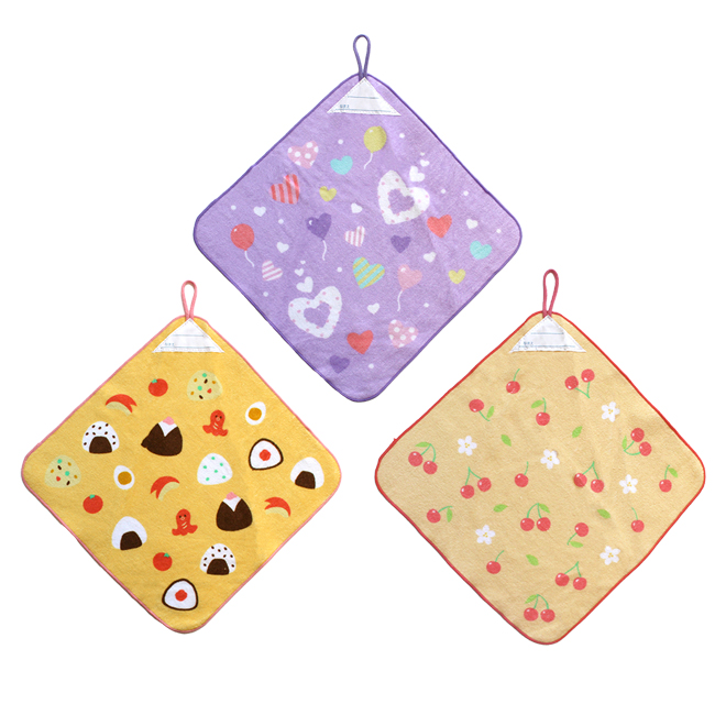 ループ付きハンドタオル 3枚セット ループタオル ループ付きタオル 綿