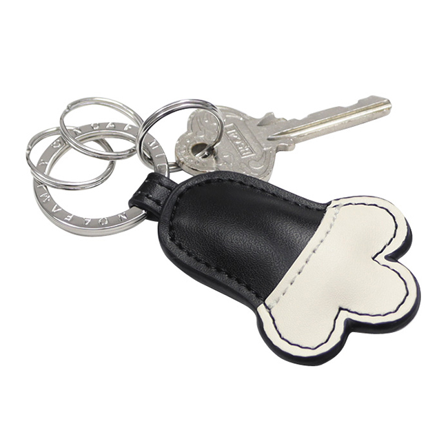 キーリング 牛革 猫 雑貨 蓄光 ネコ おしゃれ 肉球 キーホルダー