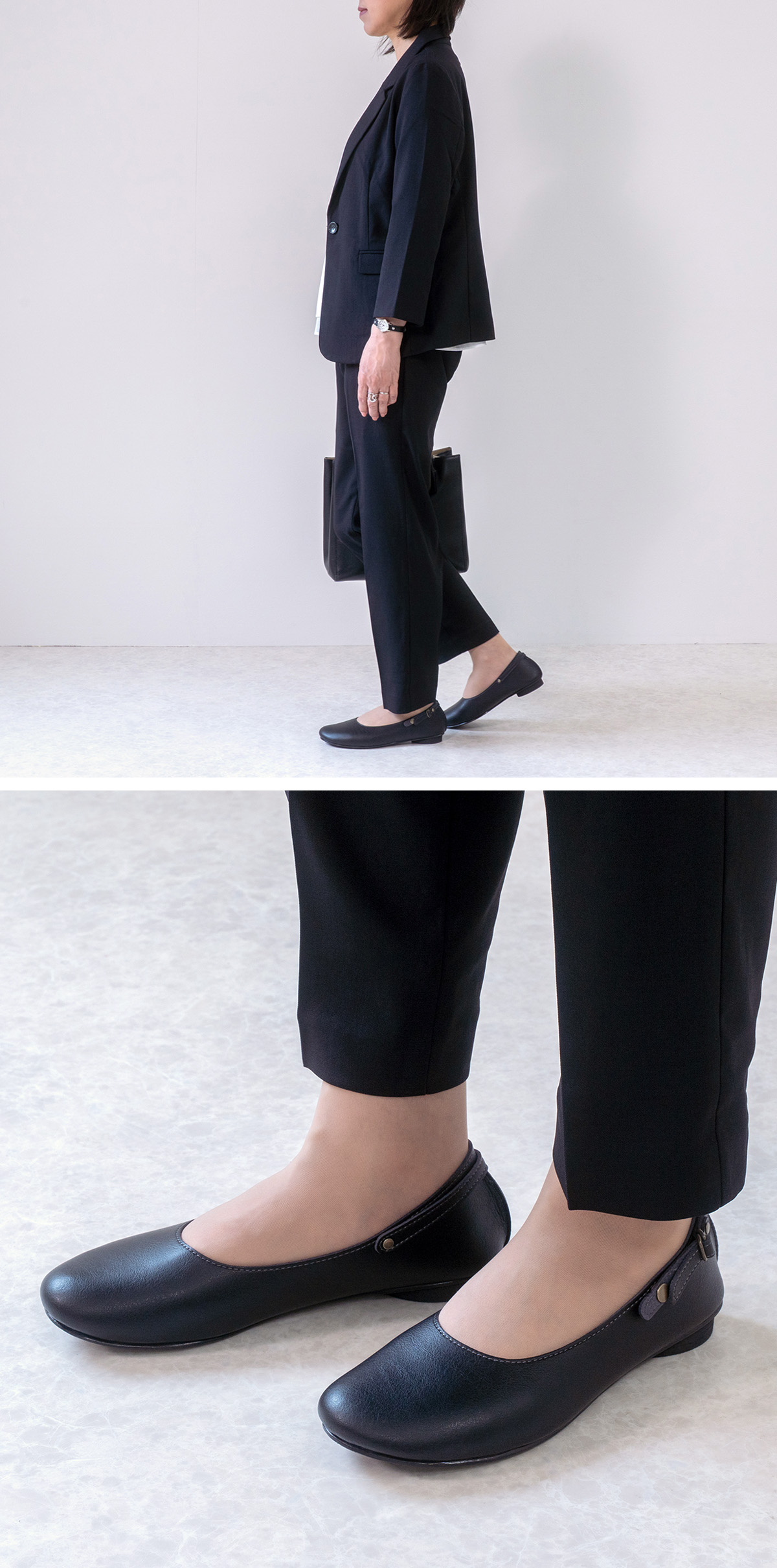 バレエシューズ パンプス 2way ストラップ カジュアル フラットヒール シンプル 軽量 歩きやすい 痛くない 柔らかい レディース