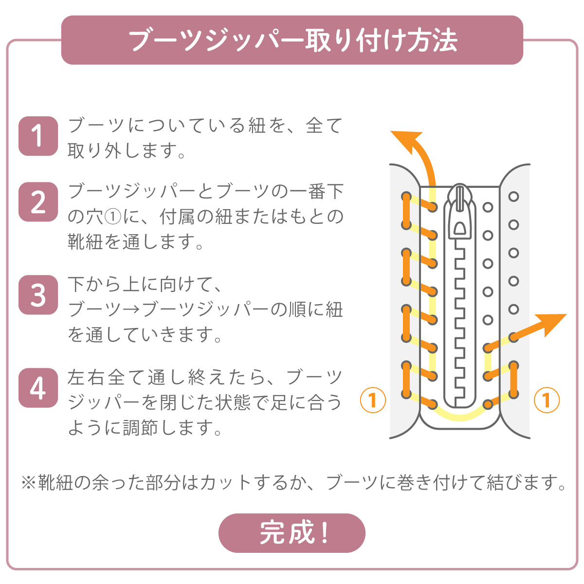 編み上げ ブーツ クイックリリースジッパー ファスナー バイク