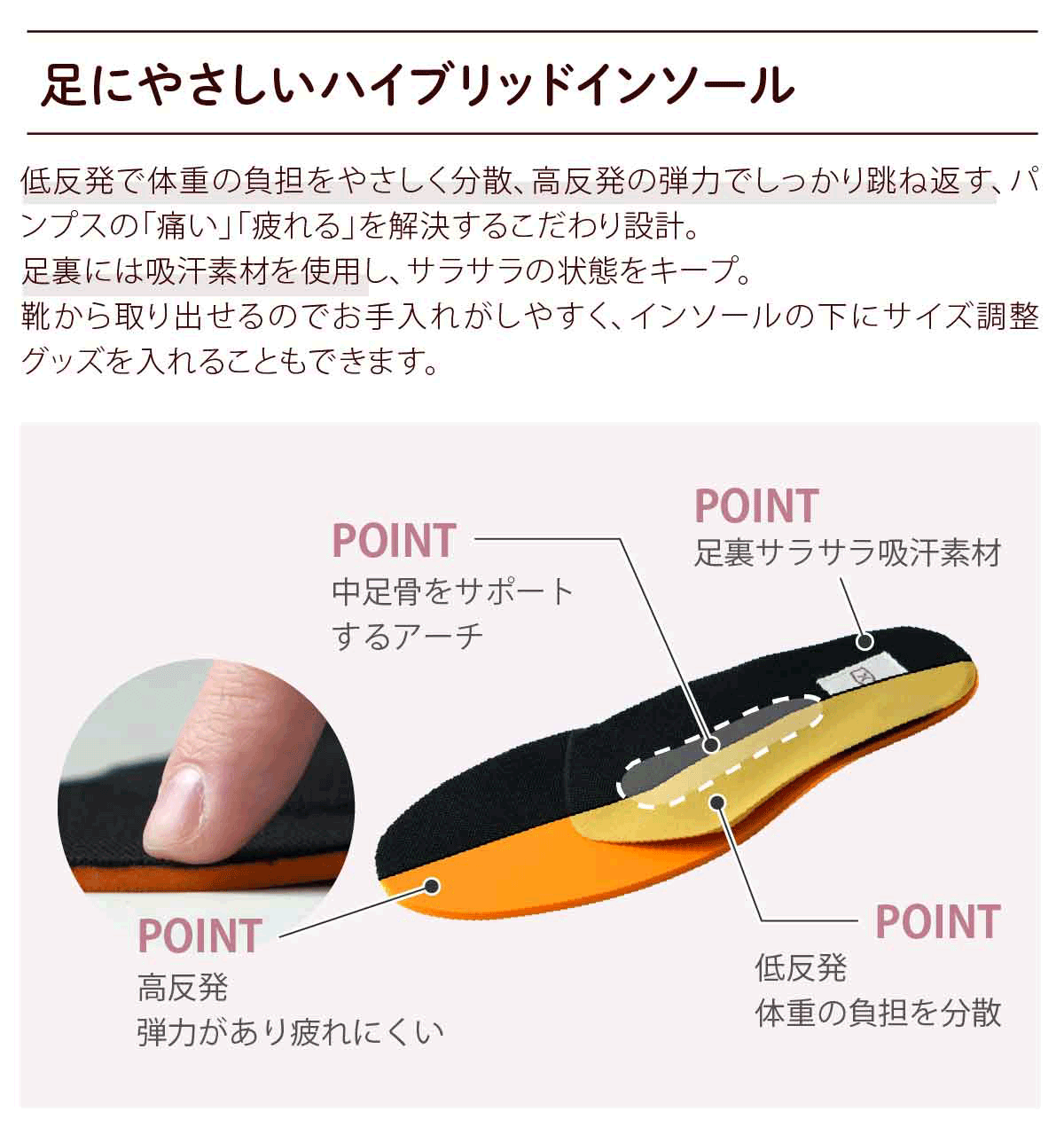 パンプス専用インソール BL651 : やさしい靴工房Belle&Sofa ヤフー店