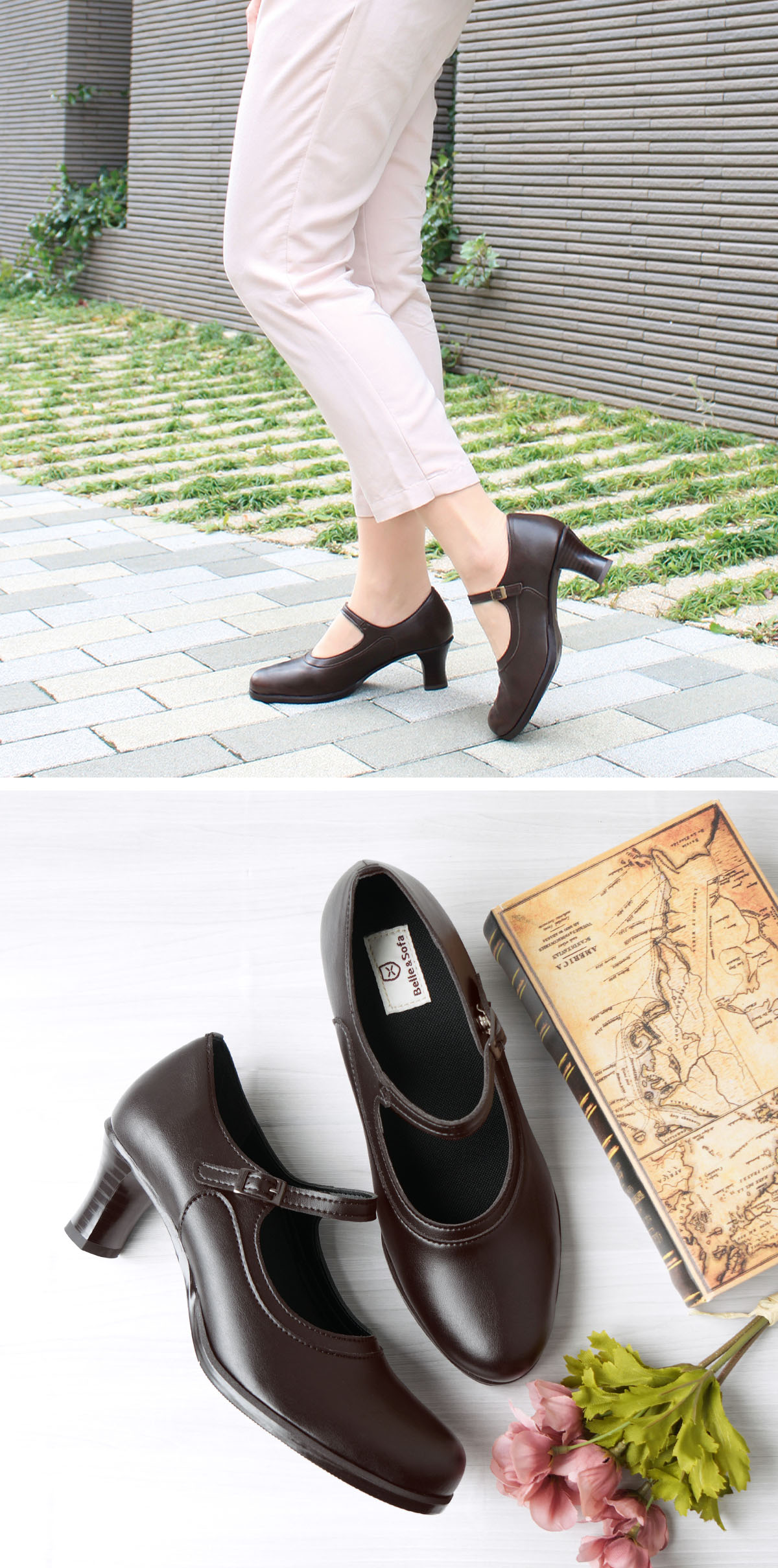 Belle＆Sofa（ベルアンドソファ） ストラップ パンプス コンフォート