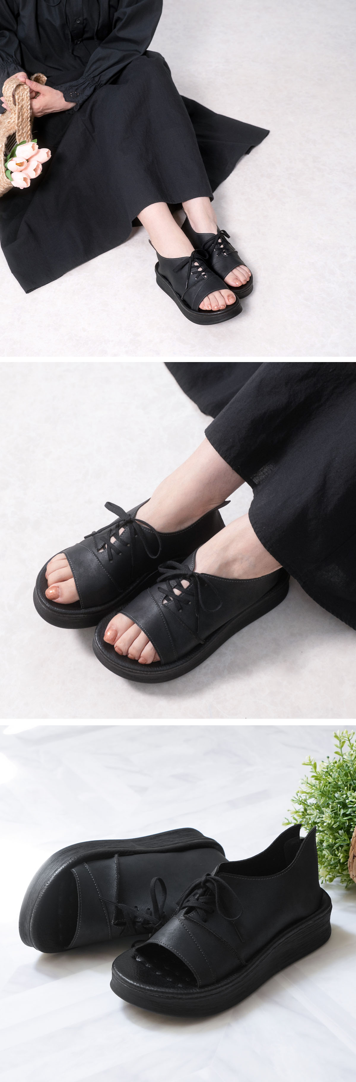 サンダル 厚底 レディース 軽量 疲れない 歩きやすい 外反母趾 痛くない かかとあり レースアップ 編み上げ ゴム入り