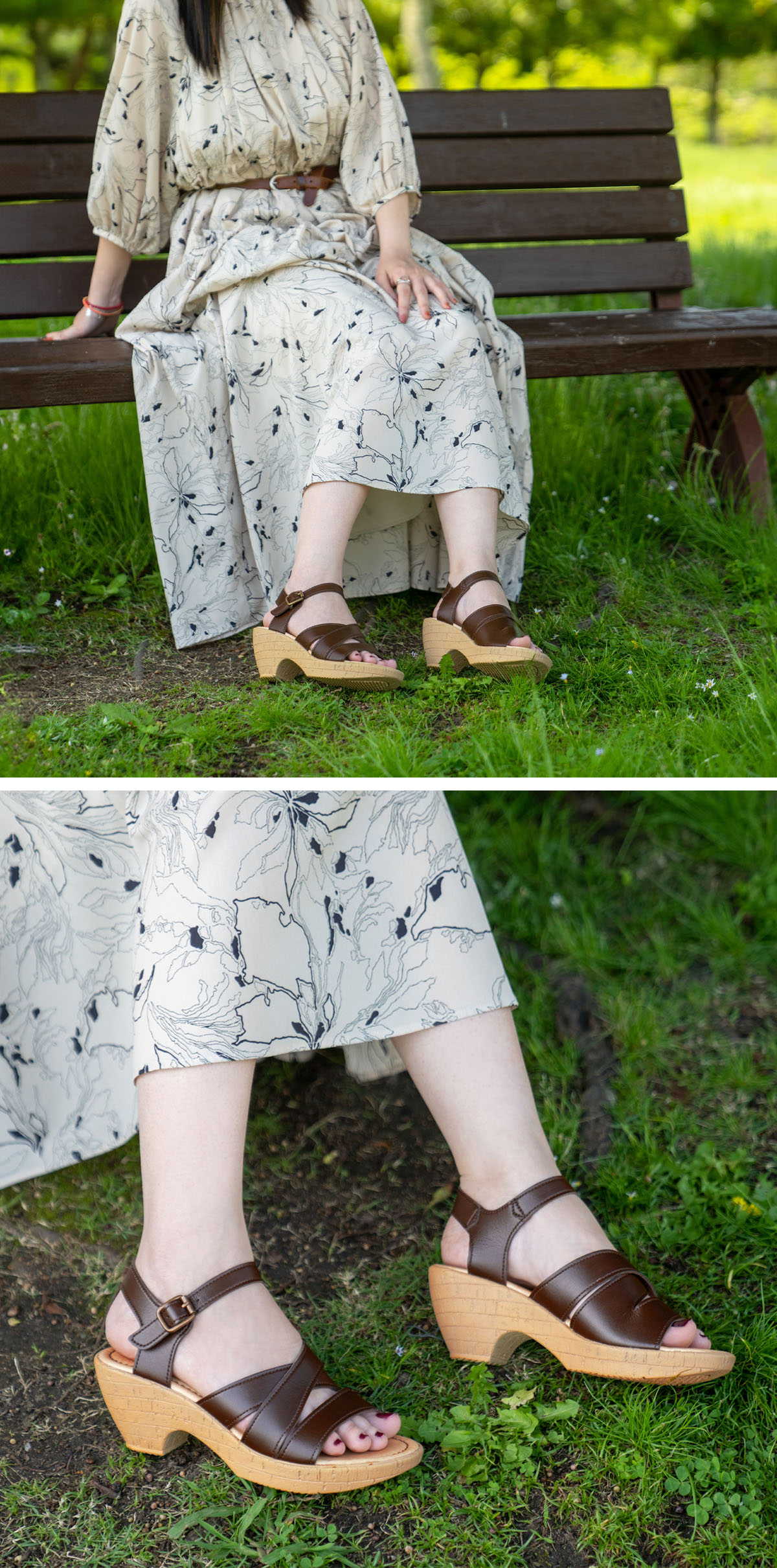 Belle＆Sofa ヒールサンダル 厚底 ウエッジヒール ストラップ