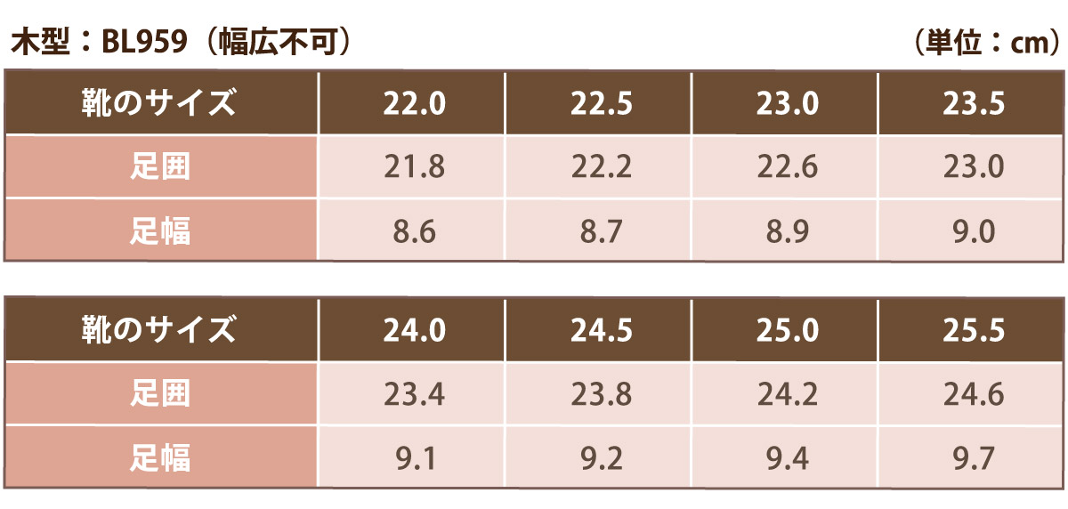 サイズ表