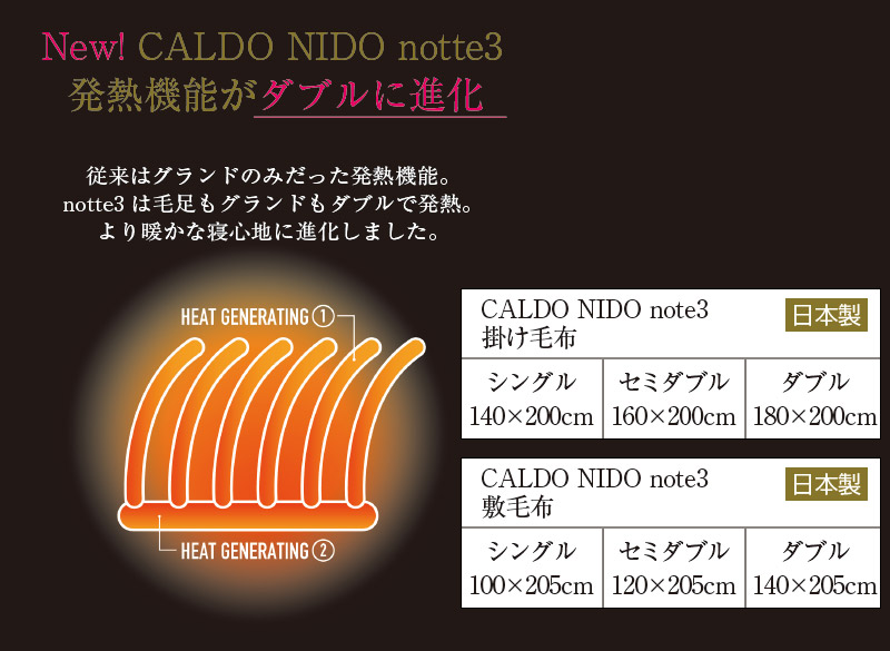 カルドニード ノッテ3 掛け毛布 シングル (140×200cm) 毛布 防寒