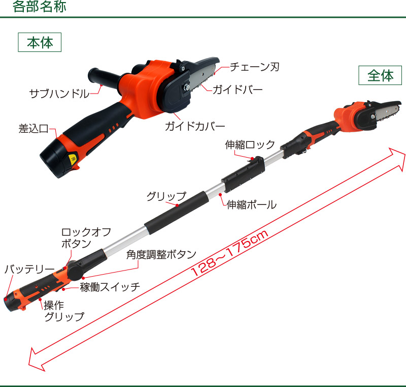 高枝電動チェーンソーミニ