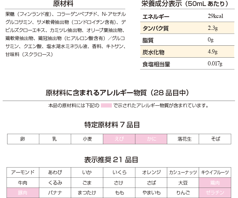 イワタニのグルコサミンドリンク