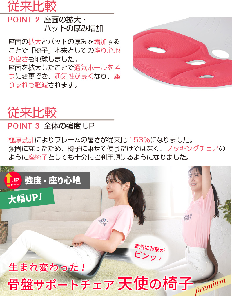 天使の椅子 プレミアム 姿勢矯正 座椅子 高弾性素材 人間工学 座