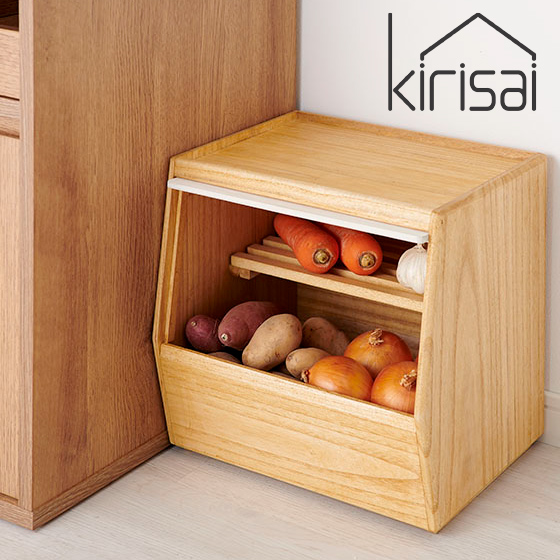 クーポンで10%OFF】 kirisai 日本製 桐のやさい櫃 野菜ストッカー