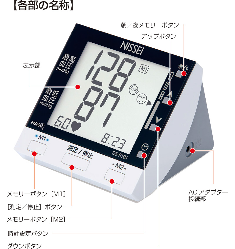 日本製 上腕式 デジタル 血圧計 日本精密測器 NISSEI 脈拍 DS-R10J