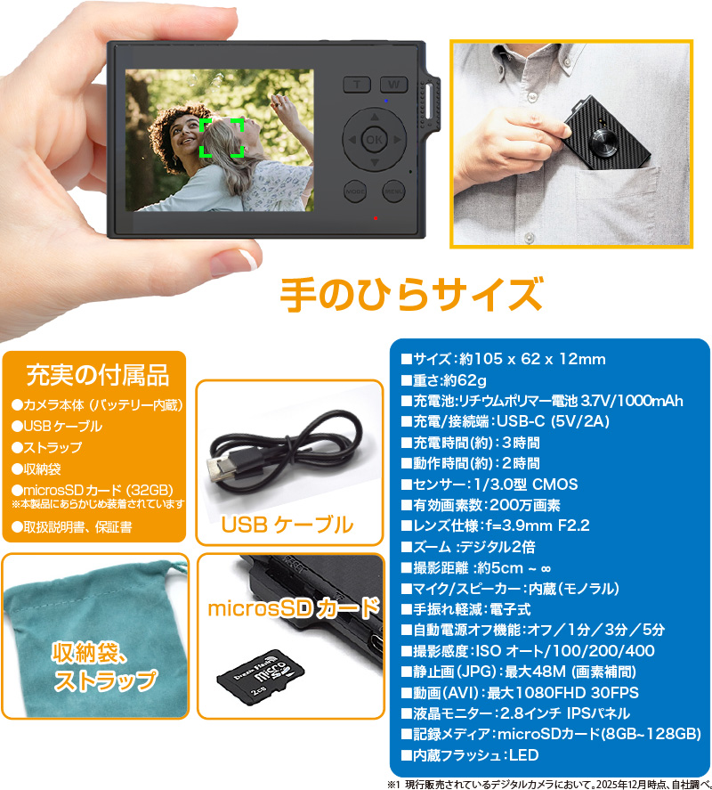 クマザキエイム 12mm 超極薄カメラ One.2 SHOT