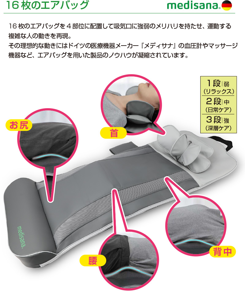 ストレッチエアマットNEO メディサナ ストレッチマット 肩こり 腰 首