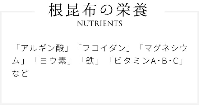 根昆布の栄養