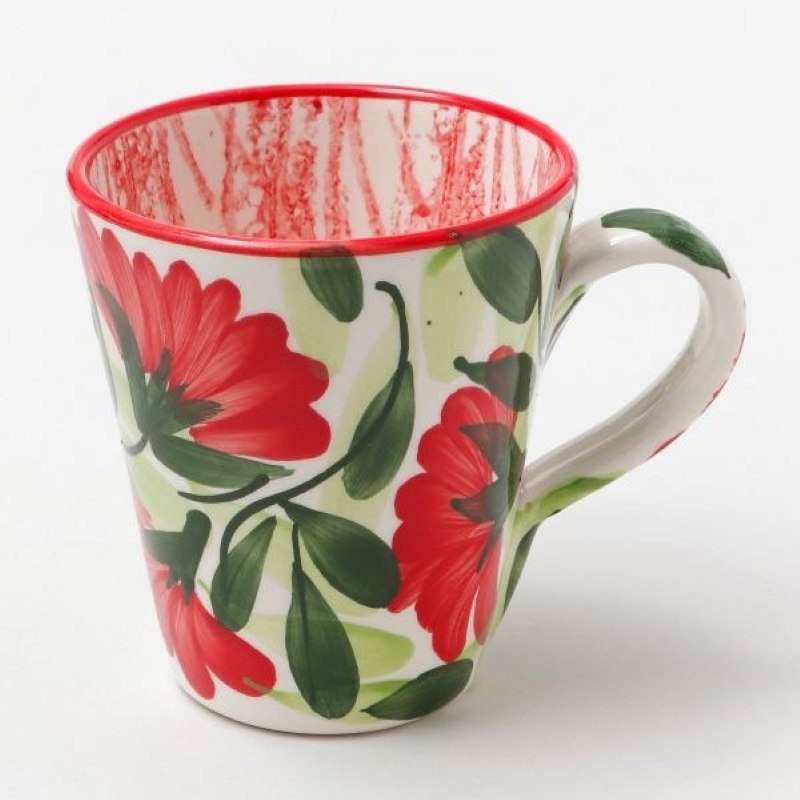 マグカップ スペイン製 陶器 ハンドペイント オシャレ 円筒形 円錐形