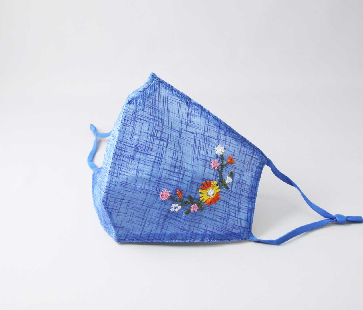 韓国マスク 夏涼しい麻 花刺繍付き モシマスク メール便送料無料