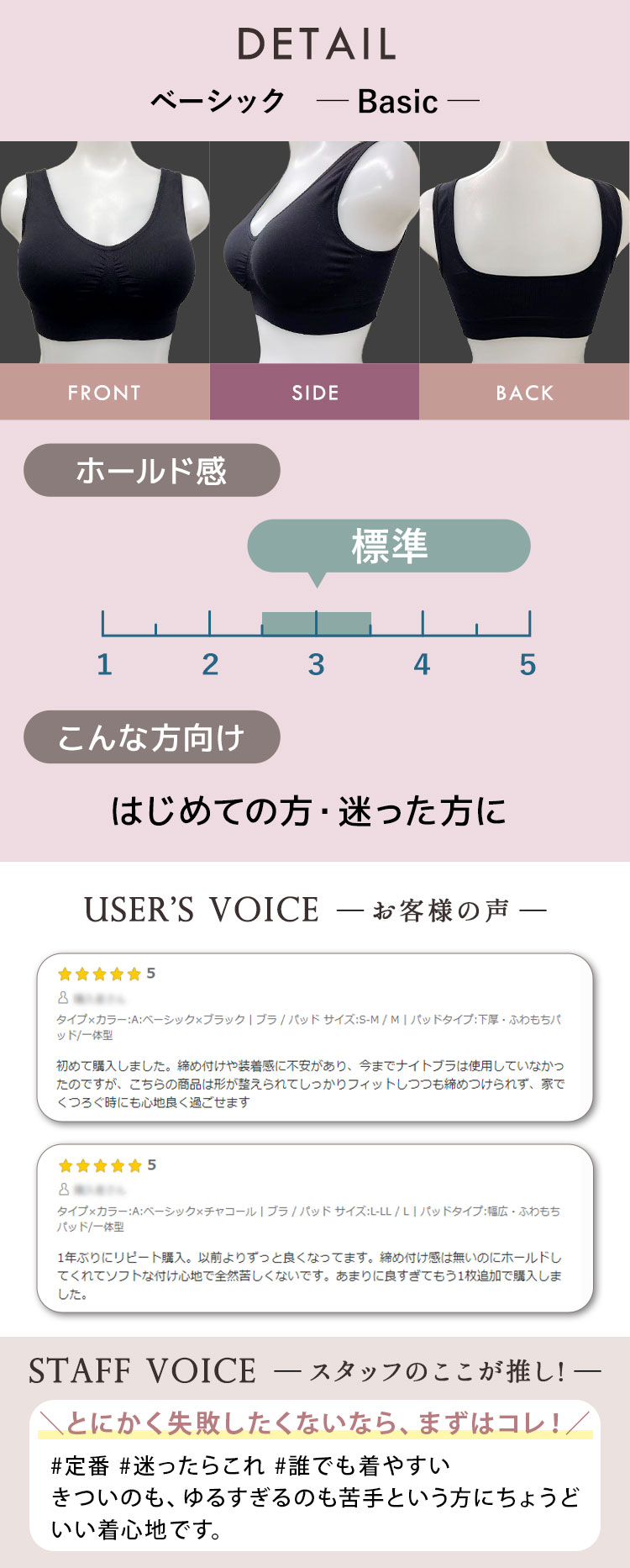 ラクブラ24ベーシックの前後ディテールと標準的なホールド感紹介