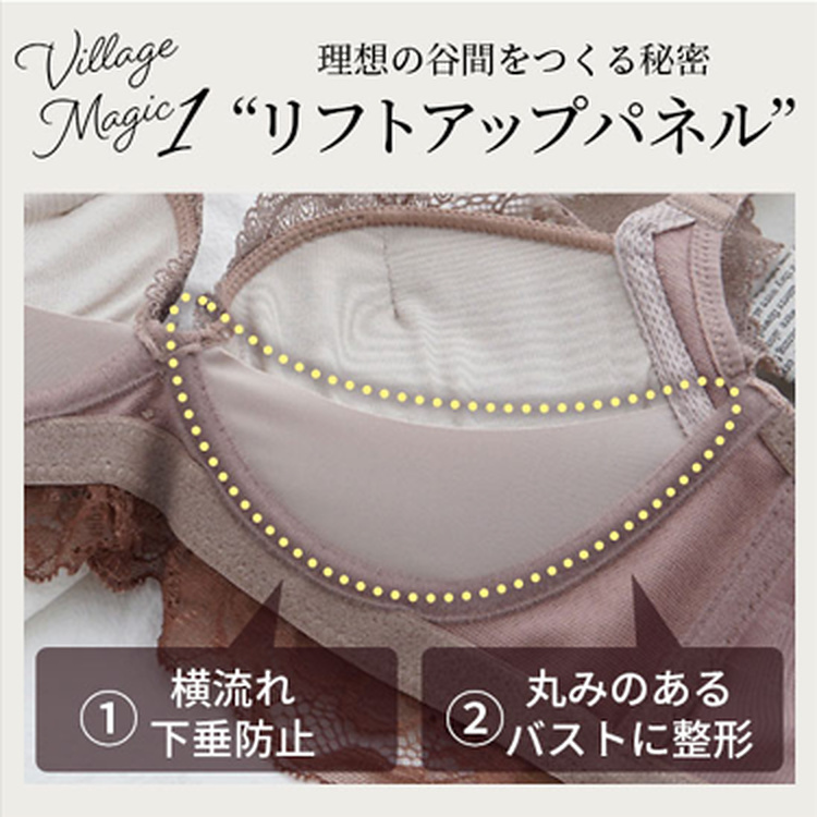 横流れと下垂を防ぎ丸みのある胸へ整えるブラのリフトアップパネル