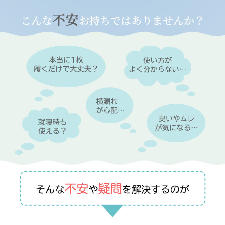 吸水サニタリーに不安がありますか？