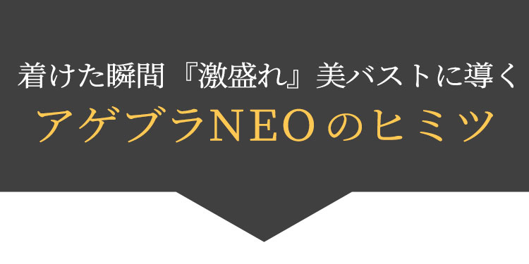 アゲブラNEOのヒミツ