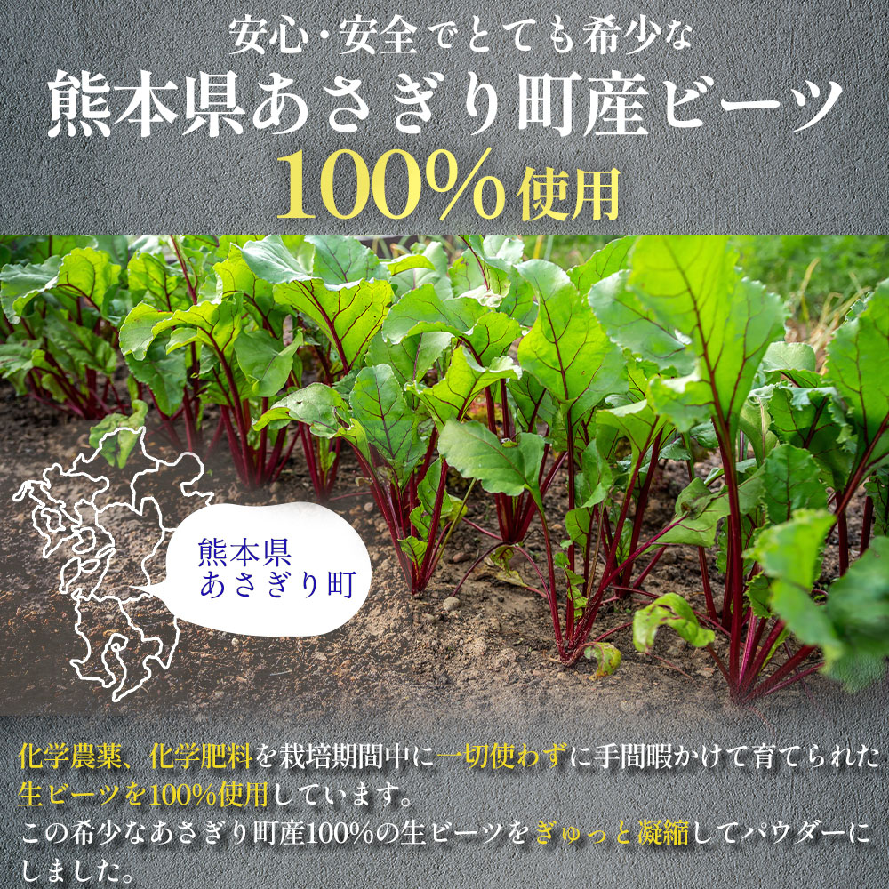 ビーツパウダー 100g 熊本県 あさぎり町産 （微粉末）100g/100g×3個セット （粗粉末）100g/100g×3個セット リフ工房  奇跡の野菜 ビーツ粉末 ビーツドリンク ビーツスムージー 化学農薬不使用 化学肥料不使用 メール便発送 日時指定不可 | リフ工房,ビーツ商品各種  ...