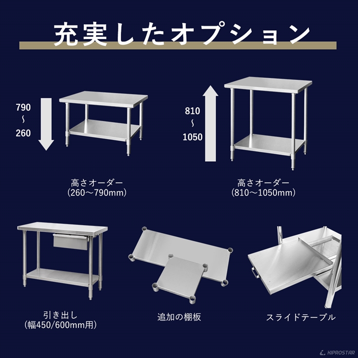 ステンレス作業台 業務用 調理台 600×450×800 板厚1.2mmモデル 60 作業