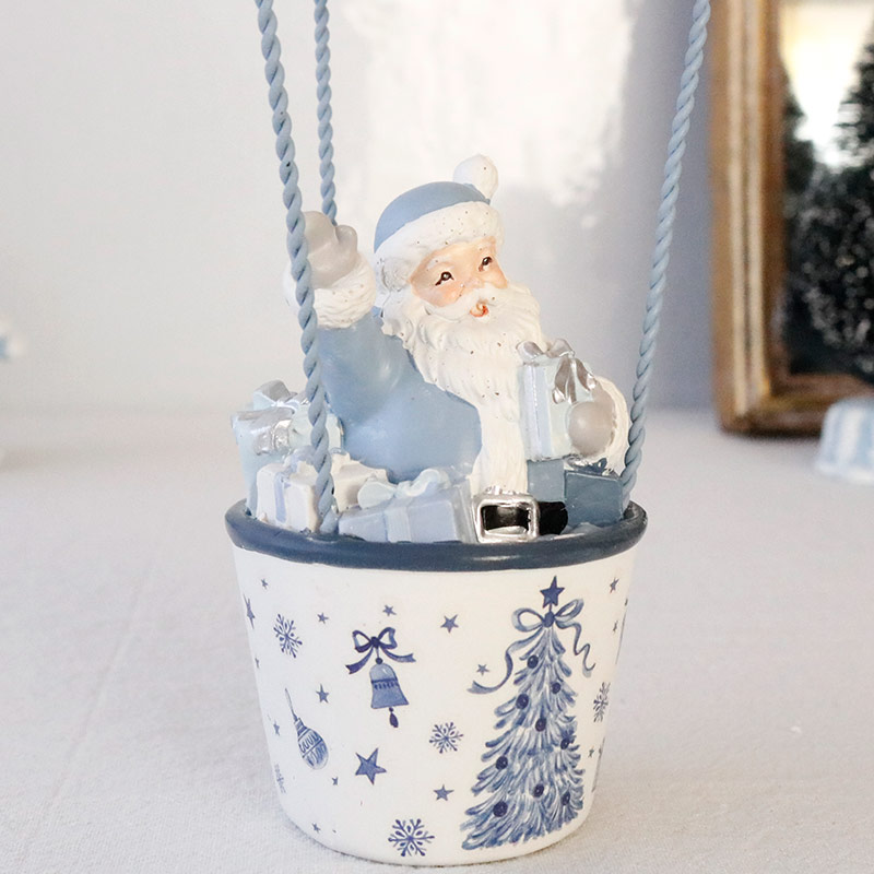 HARMONIER ハルモニア サンタクロース オブジェ インテリア クリスマス サンタクロースフィギュアホワイト/ツリー＆ベアー47cm｜クリスマス
