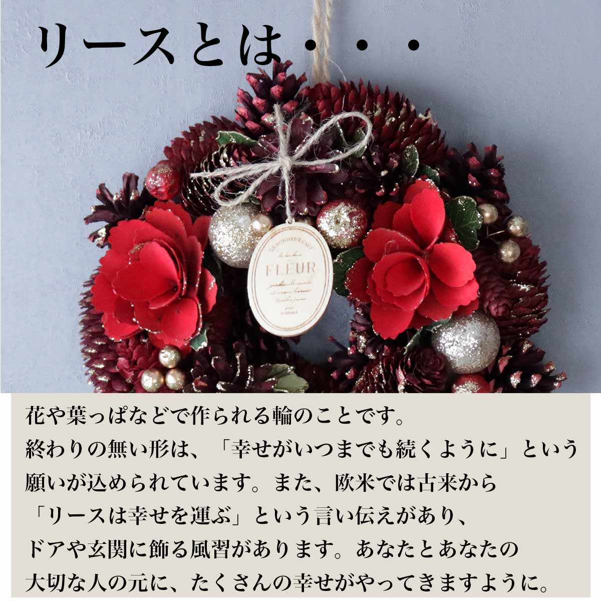 リース 花 おしゃれ ナチュラルリース M クリスマスリース ギフト