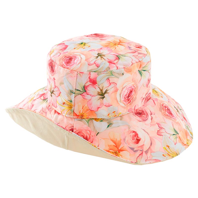帽子 レディース おしゃれ リバーシブル ハット 花柄 薔薇雑貨 かわいい バラ柄 姫系