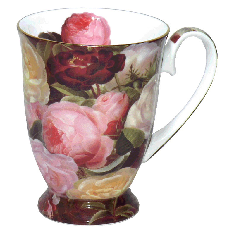 ROYAL ARDEN（ロイヤルアーデン） 花柄マグカップ 薔薇柄 300ml ボーン