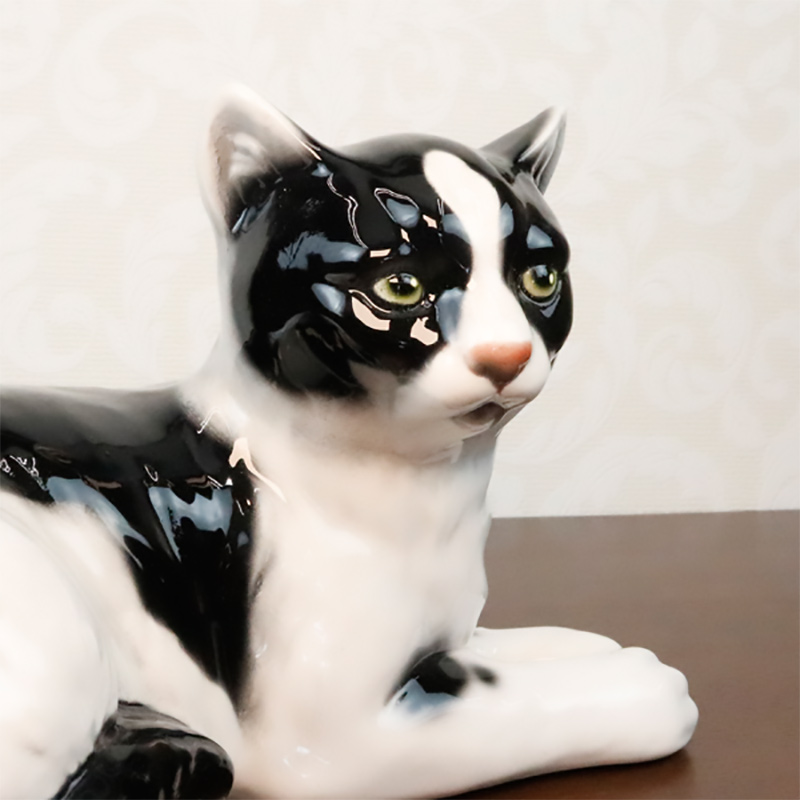 一点もの！イタリア製 ネコの置物 陶器製 達磨猫 ディスプレイ