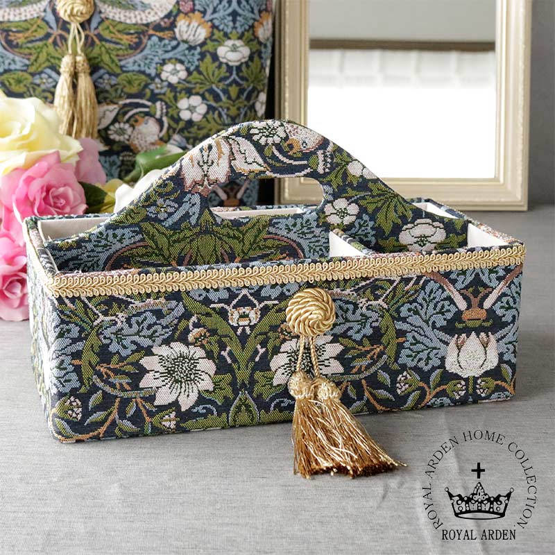 リモコンラック おしゃれ 小物入れ 仕切り付 持ち手付き クラシック 姫