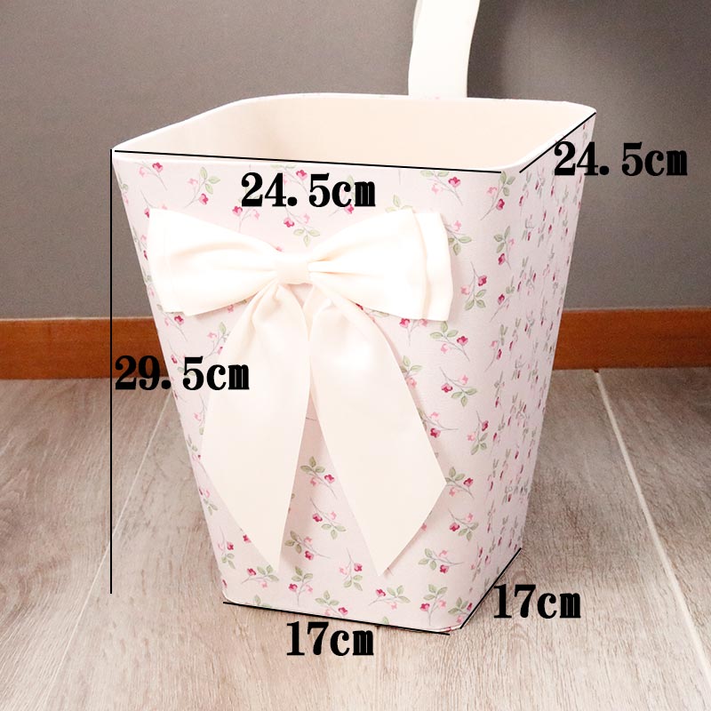 小物入れ オシャレ スクエア ゴミ箱 可愛い 花柄 ピンク ブルー