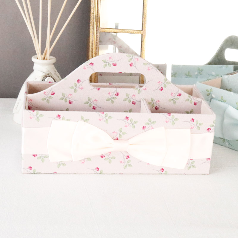 リモコンラック おしゃれ 収納 花柄 かわいい リボン ピンク ブルー