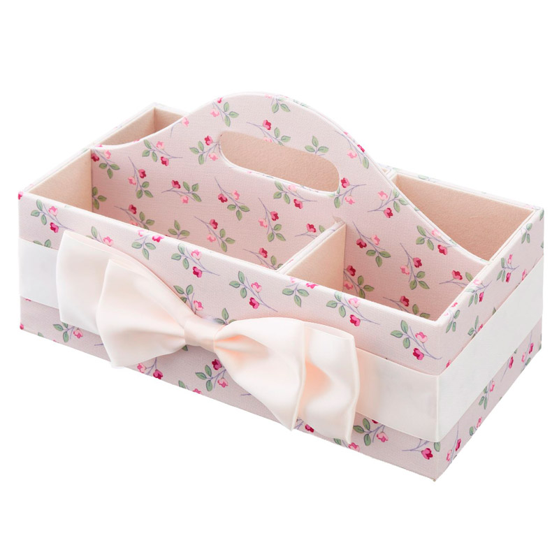 リモコンラック おしゃれ 収納 花柄 かわいい リボン ピンク ブルー