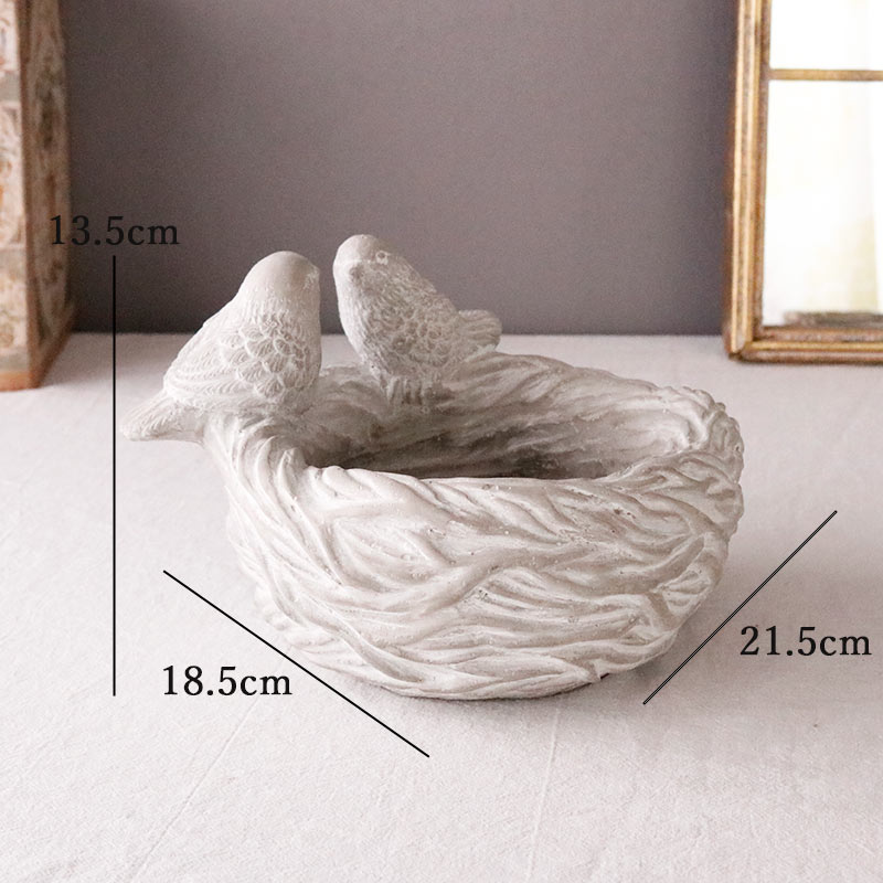 プランター 鳥の巣 穴有（キャップ付き） セメント 植木鉢 鉢