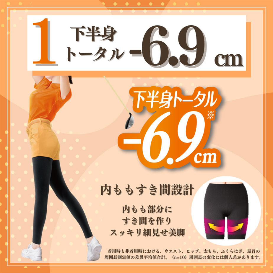 即納対応】スリムウォーク ゴルフ 美脚＆美尻レギンス レディース 着圧