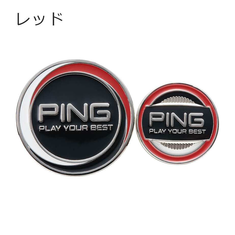 マーカー インマーカー TWIN MARKER メンズ ブラック/レッド AC-U2204 ゴルフ PING :ac-u2204:ヤトゴルフ  店 通販 