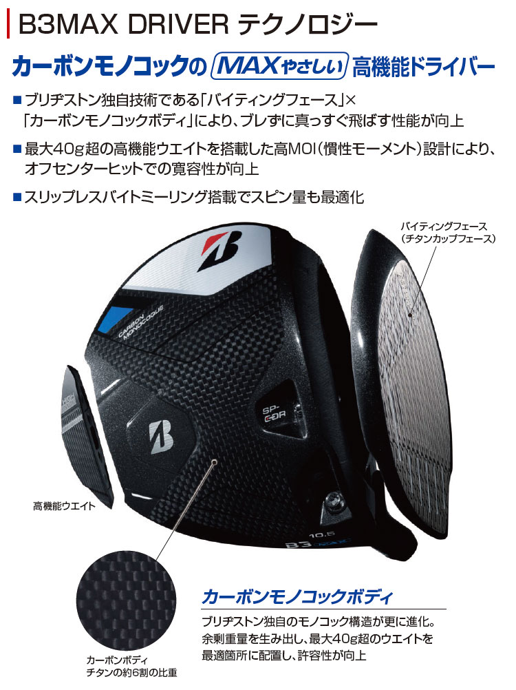 BRIDGESTONE（ブリヂストン） ゴルフ B3 MAX/B3 MAX D ドライバー 右用
