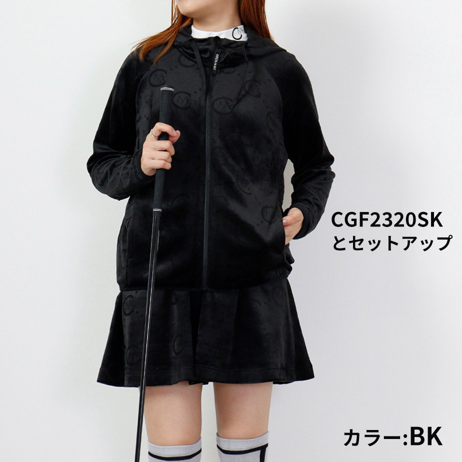 【新品】セシルマクビー　ベロアフーディー セットアップレディースゴルフウエア CECIL McBEE（セシルマクビー） 【即納】セシルマクビーグリーン