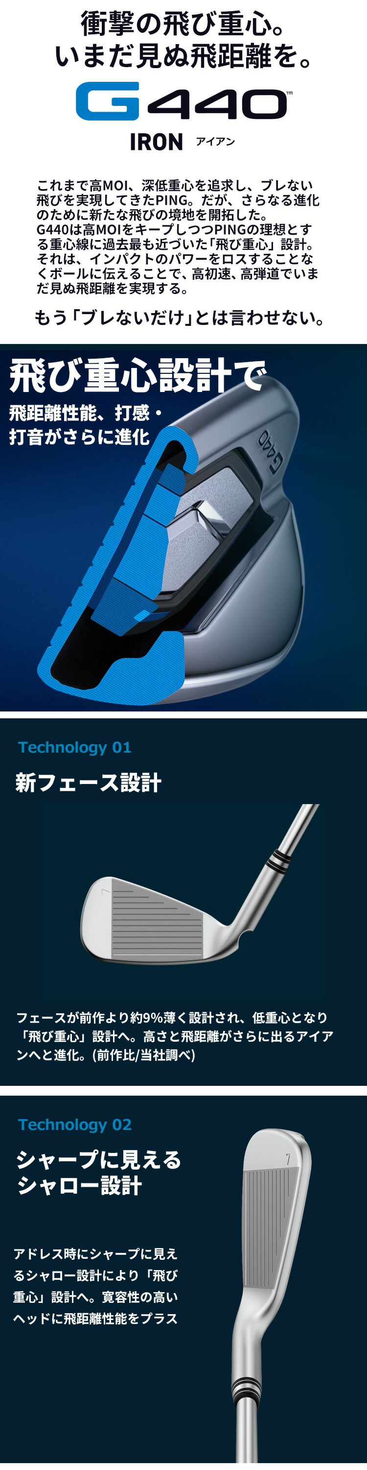 PING ピン G440 アイアン 5本セット(#6-PW) N.S.PRO 950GH neo
