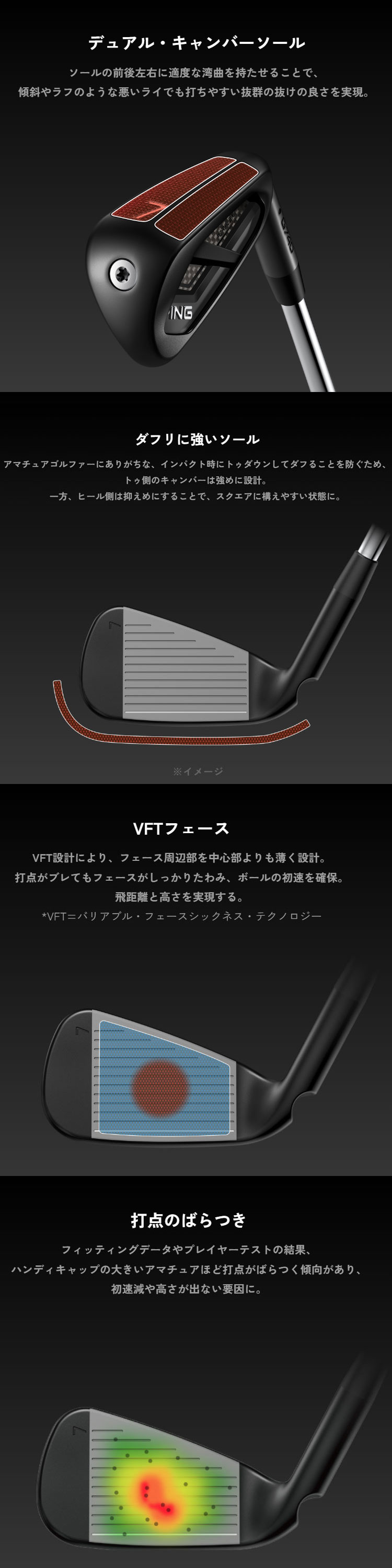 PING（ピン） メーカーカスタム G740 アイアン 5本セット(#7-PW、UW