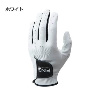 手袋 ピン PING GL-P2302 合成皮革グローブ 左手用 メンズ ホワイト 白  22cm ...