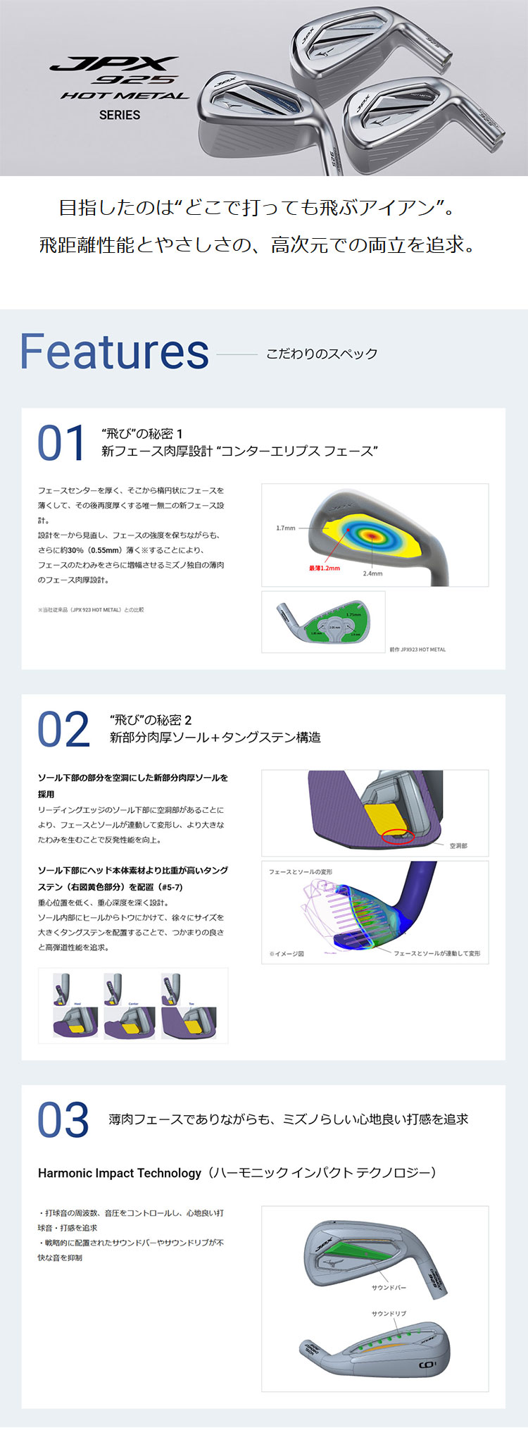JPX ミズノ 925 ホットメタル HL アイアン 5本セット(#6-PW) 右用