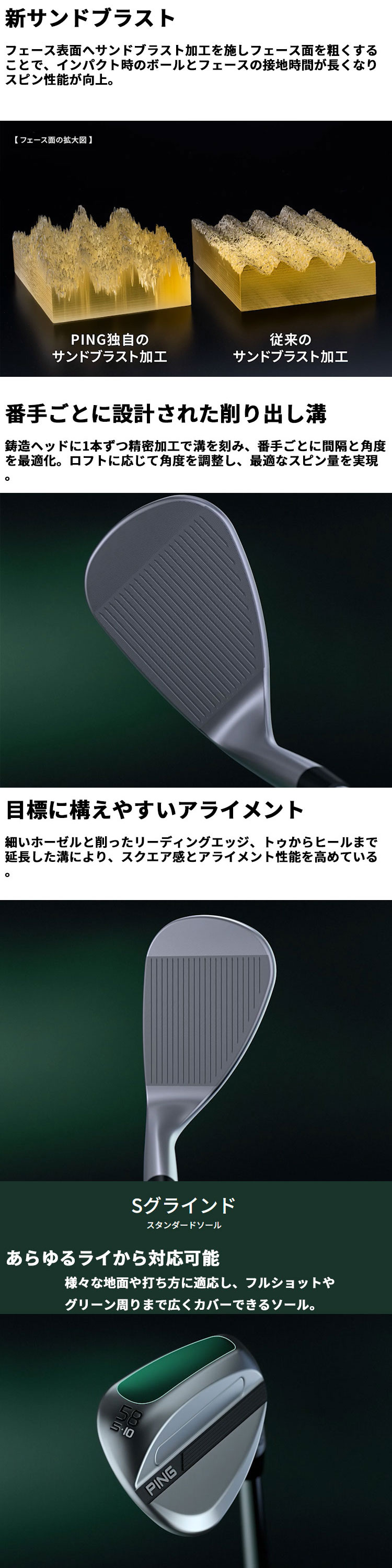 PING（ピン） カスタム S259 MID NIGHT ミッドナイト ウェッジ 左用