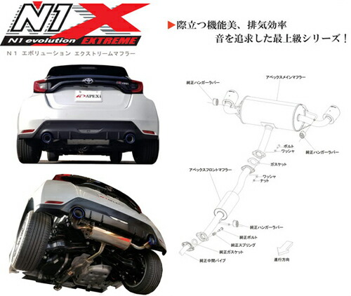 APEXi N1 evolution EXTREME Muffler �g���^ GR�����X MXPA12�p �i164-T006J�j�y���t�悪�Ԋ֘A�̖@�l�l�݂̂̑Ή��z