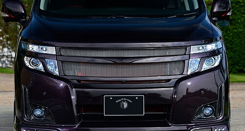 ROWEN フロントグリル Face2 カメラ有(FRP) 素地 日産 エルグランド