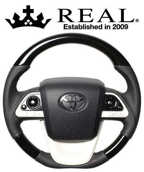 REAL STEERING オリジナルシリーズ トヨタ MIRAI ミライ JPD10用 ブラックウッド 50-BKW-BK | REAL（車）
